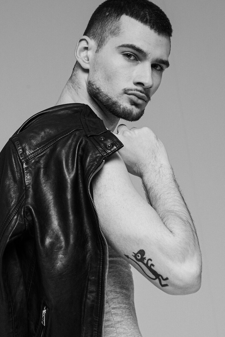 AllSaints Слим кожено яке - Pepit.bg