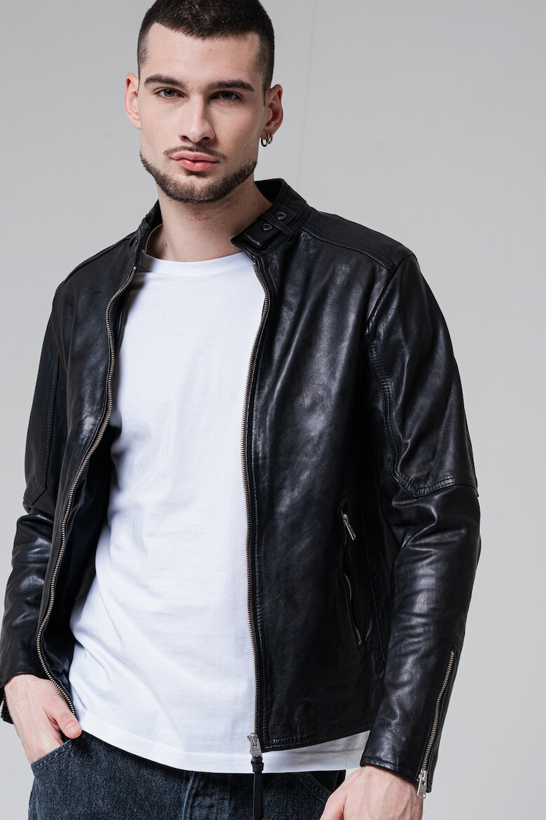 AllSaints Слим кожено яке - Pepit.bg