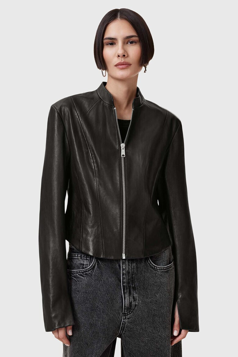 AllSaints Слим кожено яке Sadler - Pepit.bg