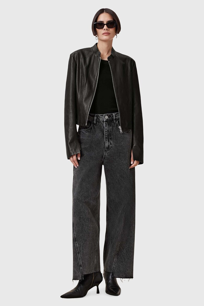 AllSaints Слим кожено яке Sadler - Pepit.bg