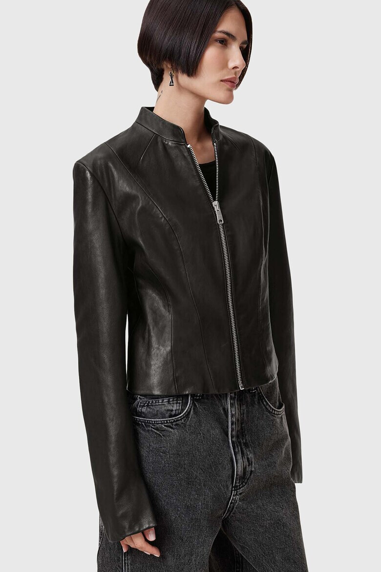 AllSaints Слим кожено яке Sadler - Pepit.bg