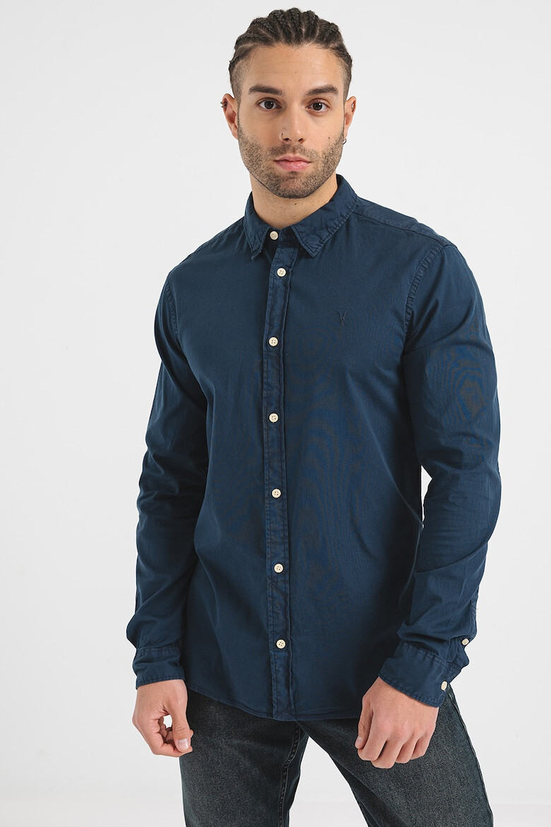 AllSaints Слим риза Hawthorne - Тъмносин - Pepit.bg