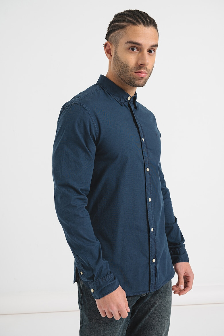 AllSaints Слим риза Hawthorne - Тъмносин - Pepit.bg