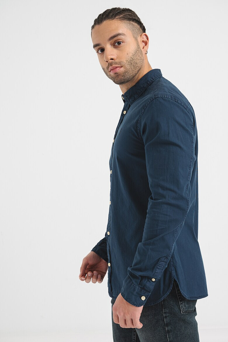 AllSaints Слим риза Hawthorne - Тъмносин - Pepit.bg
