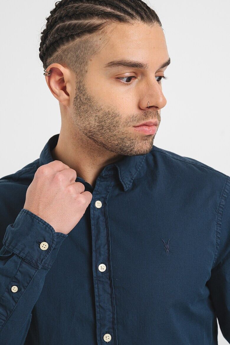 AllSaints Слим риза Hawthorne - Тъмносин - Pepit.bg