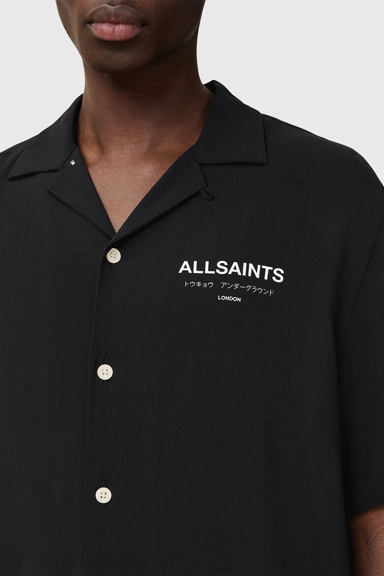 AllSaints Стандартна риза Underground с лого - Бял/Черен - Pepit.bg