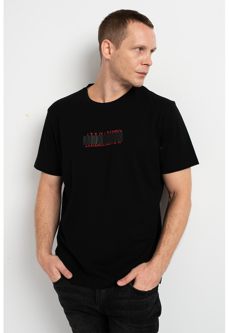 AllSaints Тениска с овално деколте и лого - Pepit.bg