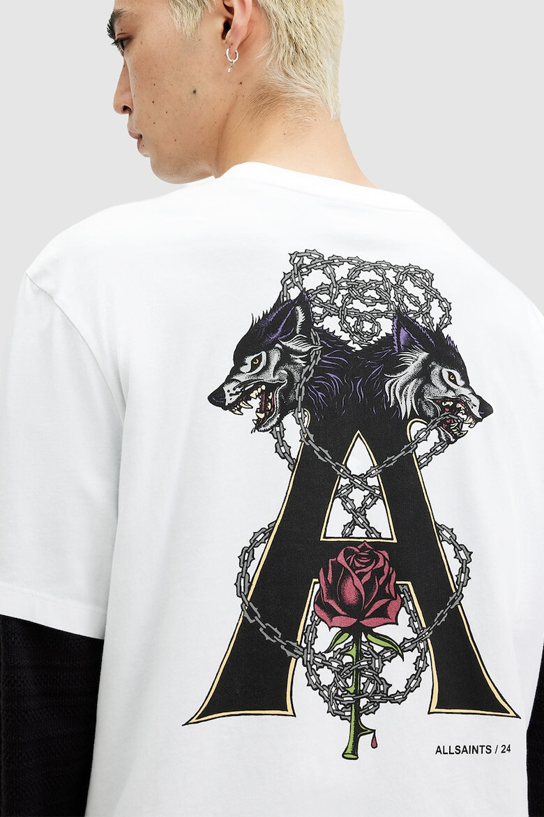 AllSaints Тениска Wulfane с фигурална шарка - Pepit.bg