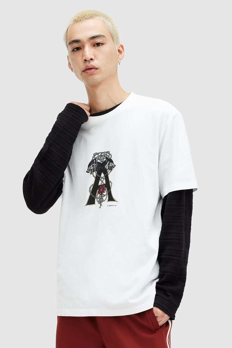 AllSaints Тениска Wulfane с фигурална шарка - Pepit.bg