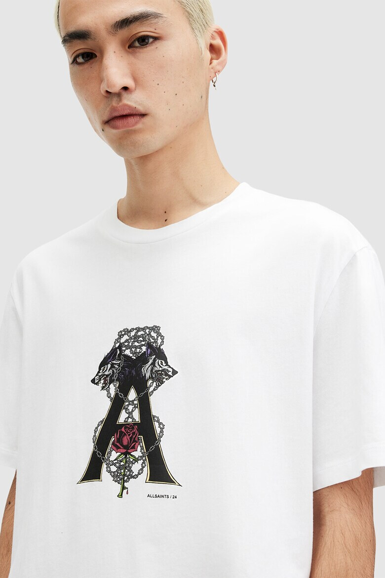AllSaints Тениска Wulfane с фигурална шарка - Pepit.bg
