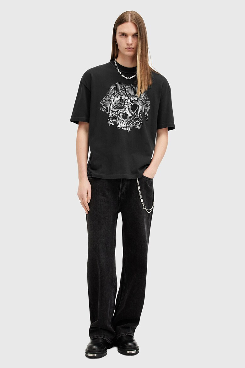 AllSaints Уголемена памучна тениска Morph Skull - Pepit.bg
