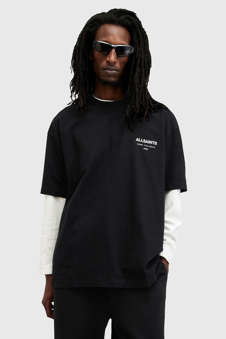 AllSaints Уголемена памучна тениска Underground с лого - Pepit.bg
