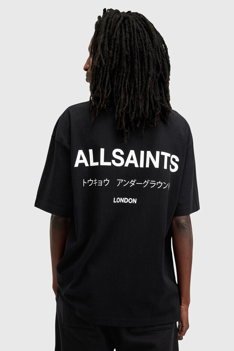 AllSaints Уголемена памучна тениска Underground с лого - Pepit.bg