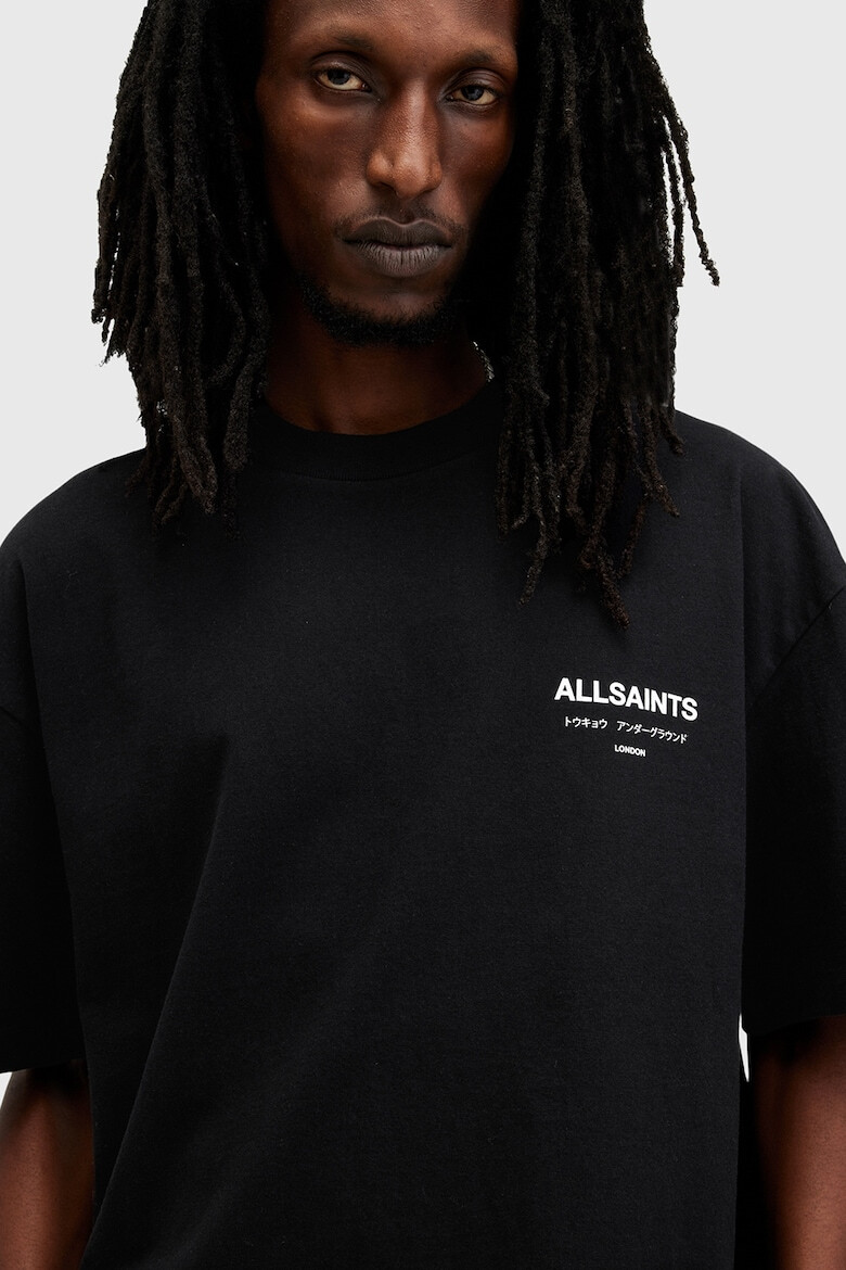 AllSaints Уголемена памучна тениска Underground с лого - Pepit.bg