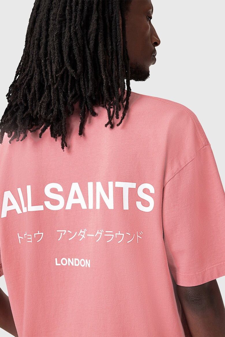 AllSaints Уголемена памучна тениска Underground с лого - Pepit.bg