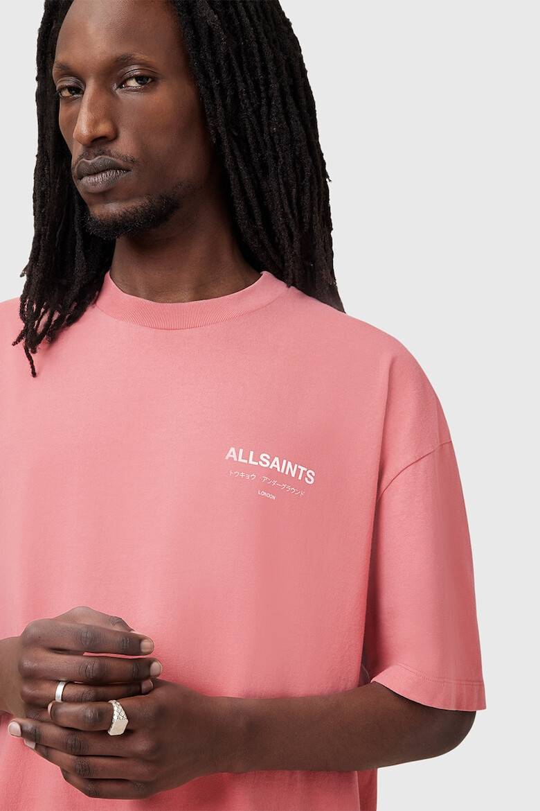 AllSaints Уголемена памучна тениска Underground с лого - Pepit.bg