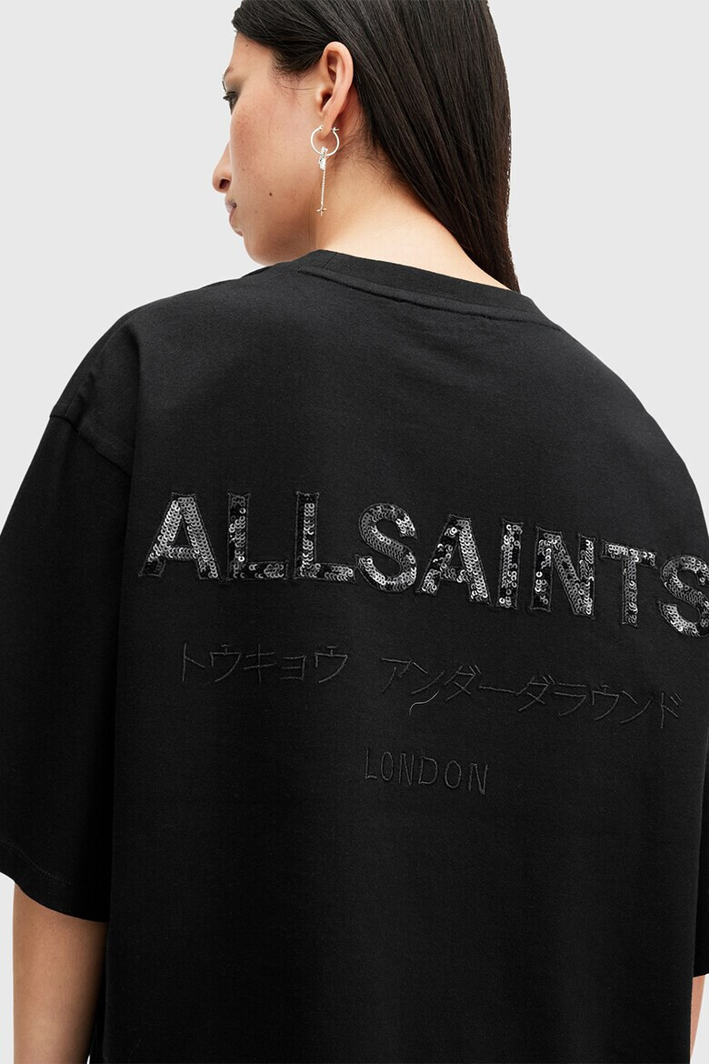 AllSaints Уголемена тениска Amelia с лого - Pepit.bg