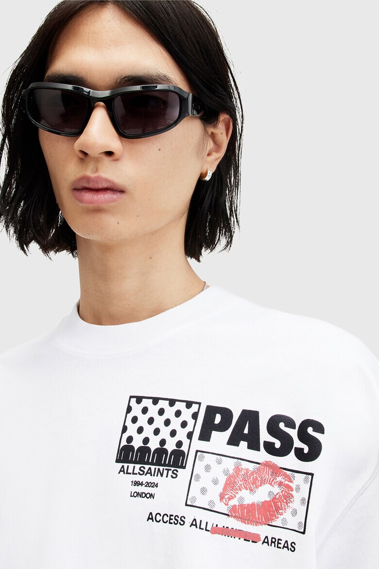AllSaints Уголемена тениска Pass с принт - Pepit.bg