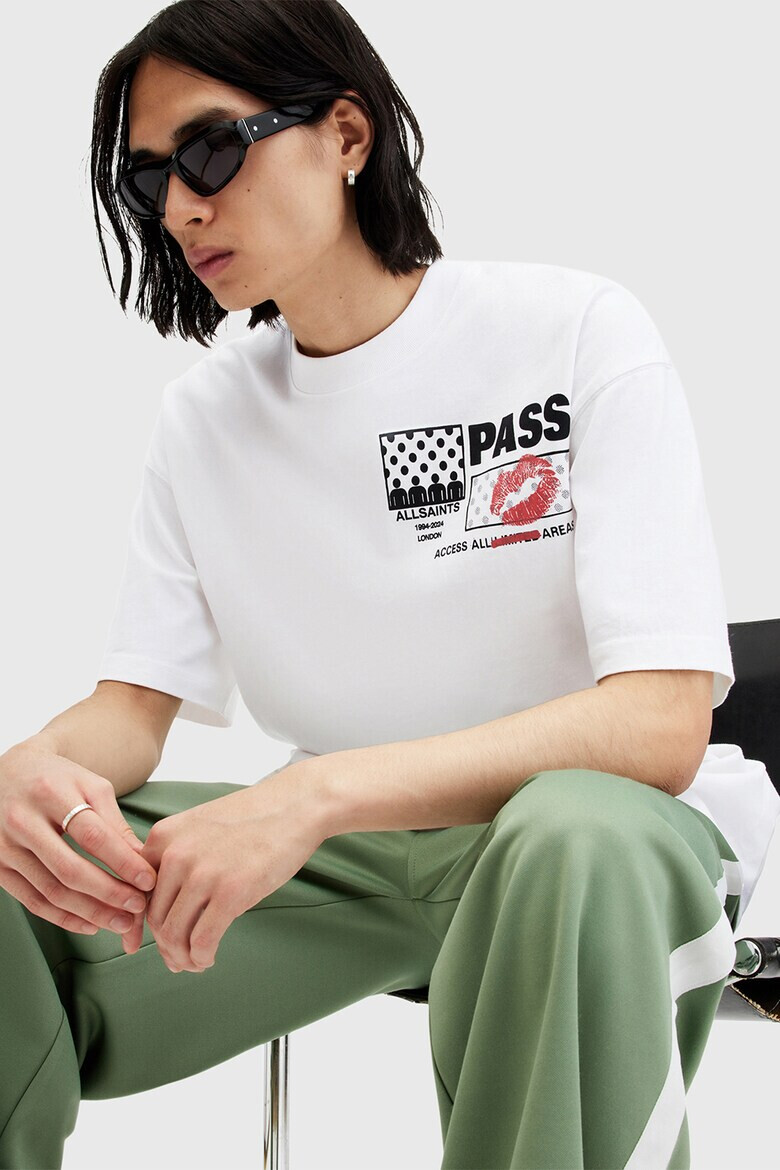 AllSaints Уголемена тениска Pass с принт - Pepit.bg