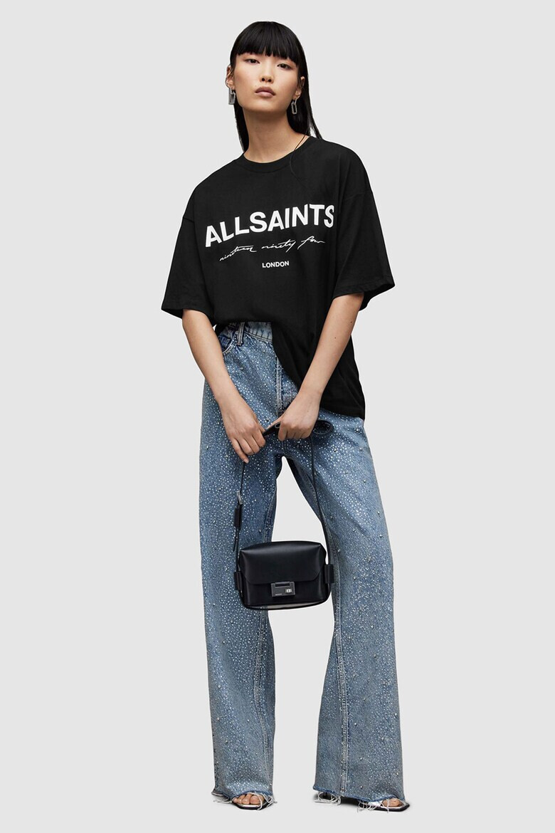 AllSaints Уголемена тениска с лого - Pepit.bg