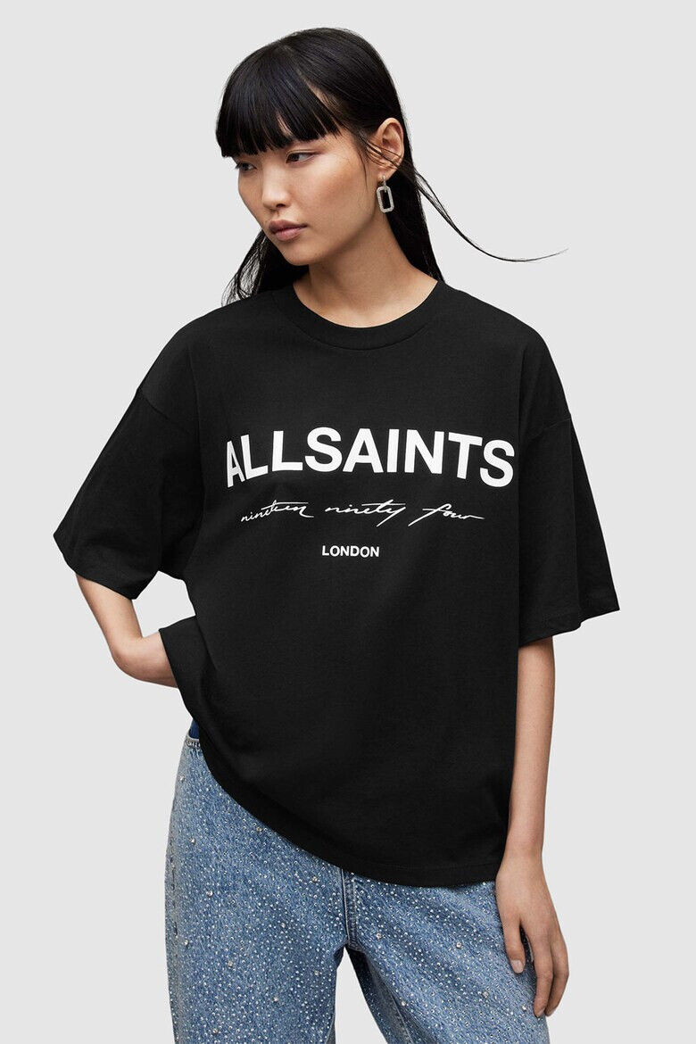 AllSaints Уголемена тениска с лого - Pepit.bg