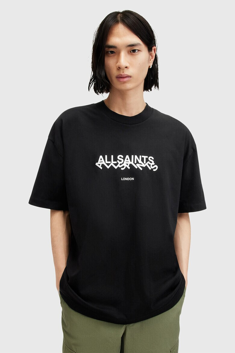 AllSaints Уголемена тениска Slanted с лого - Pepit.bg