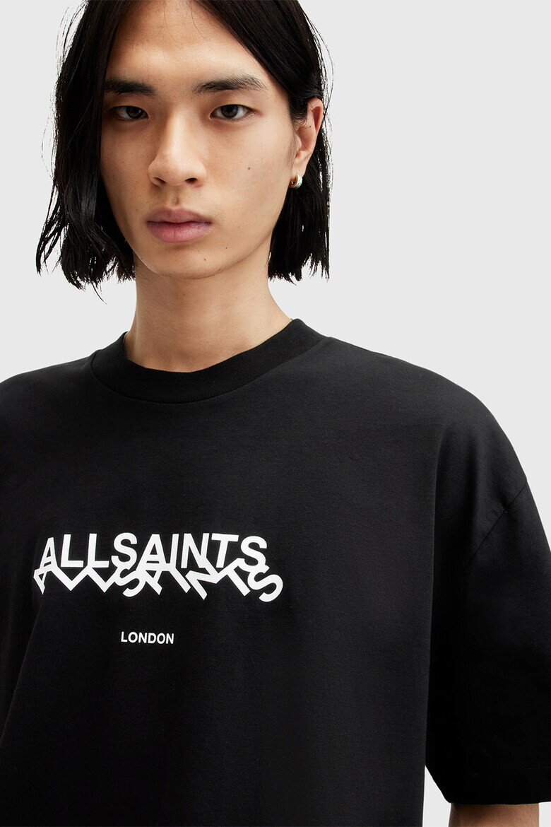AllSaints Уголемена тениска Slanted с лого - Pepit.bg