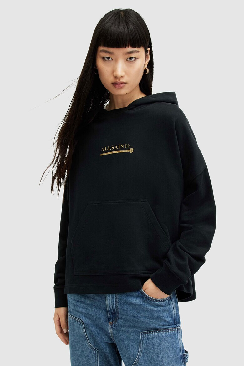 AllSaints Уголемено худи с щампа - Pepit.bg