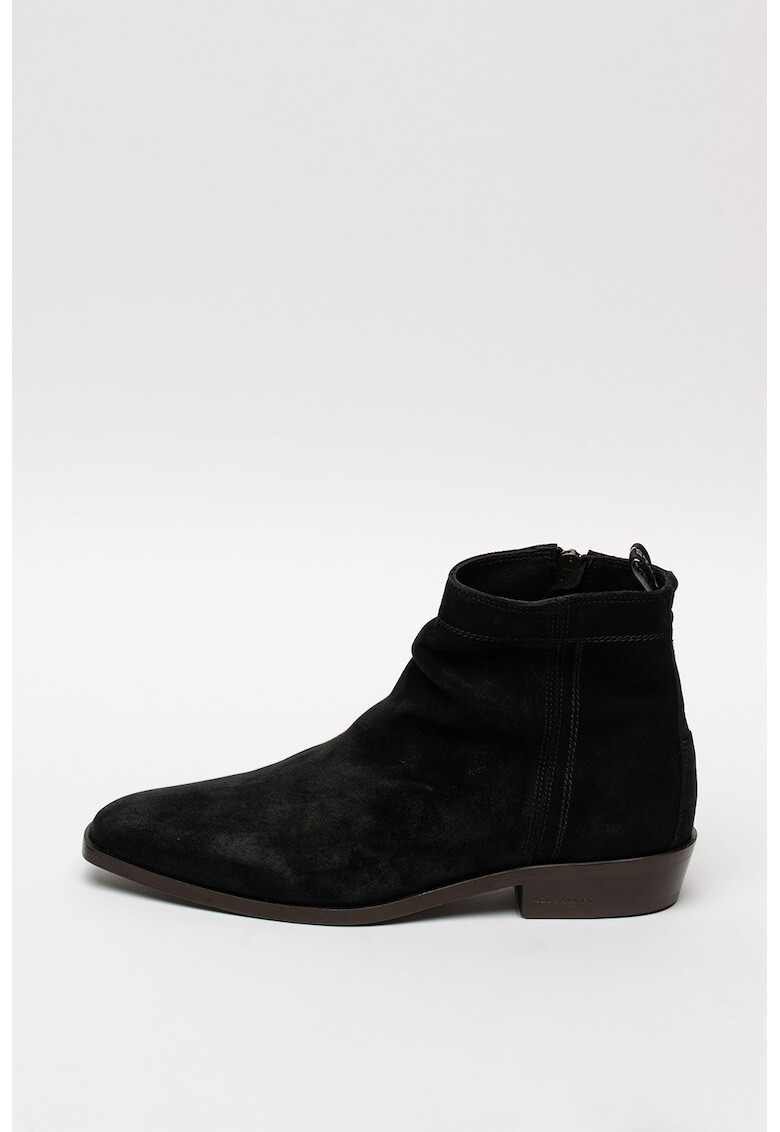 AllSaints Велурени боти Harris с цип - Pepit.bg