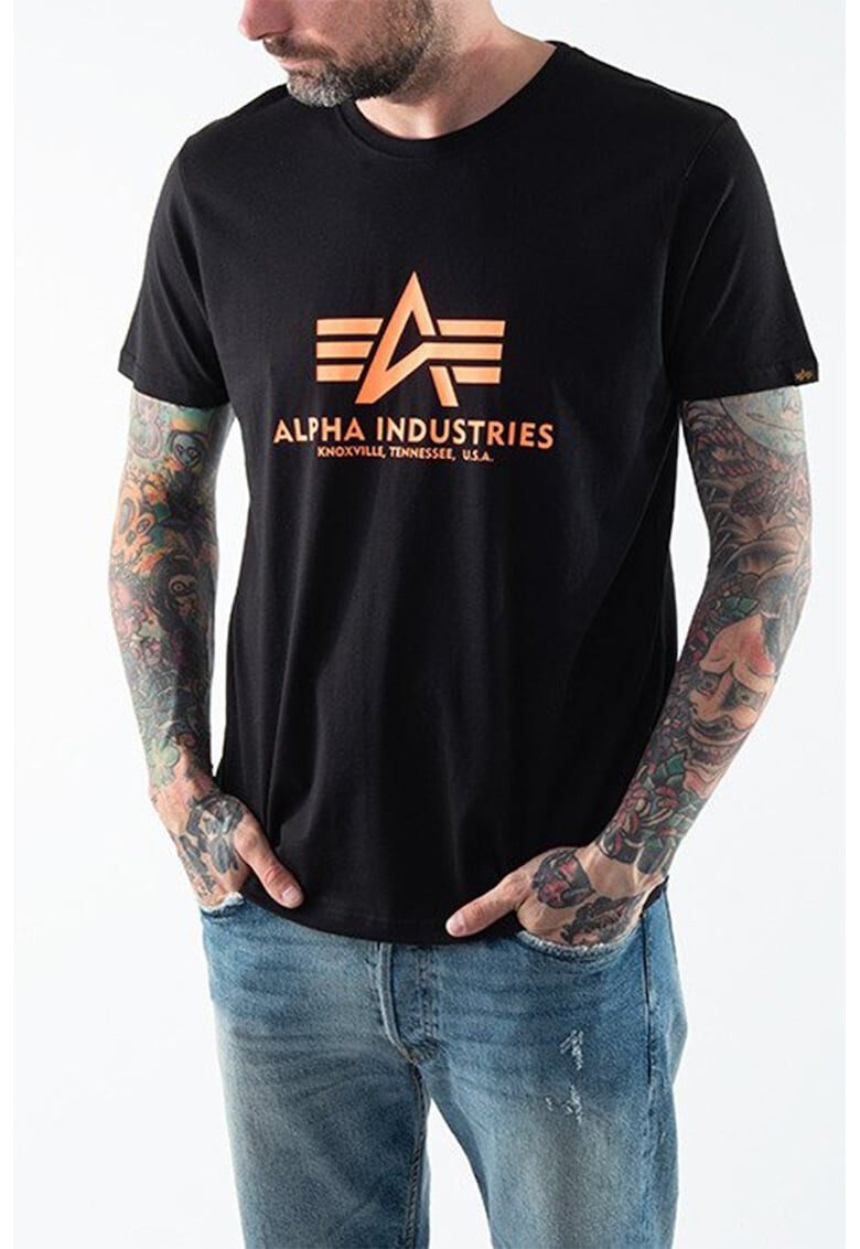 ALPHA INDUSTRIES Памучна тениска на лога - Pepit.bg