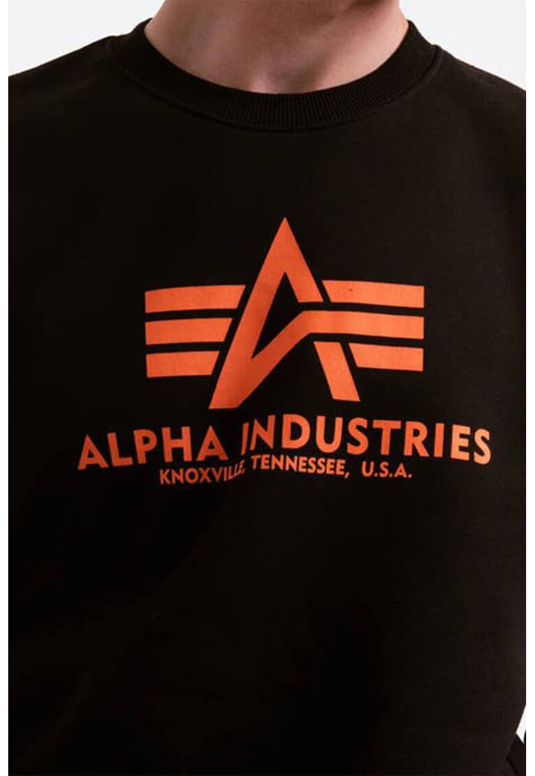 ALPHA INDUSTRIES Суитшърт с овално деколте и лого - Pepit.bg