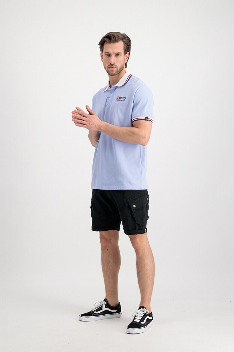 ALPHA INDUSTRIES Тениска от пике с яка - Pepit.bg