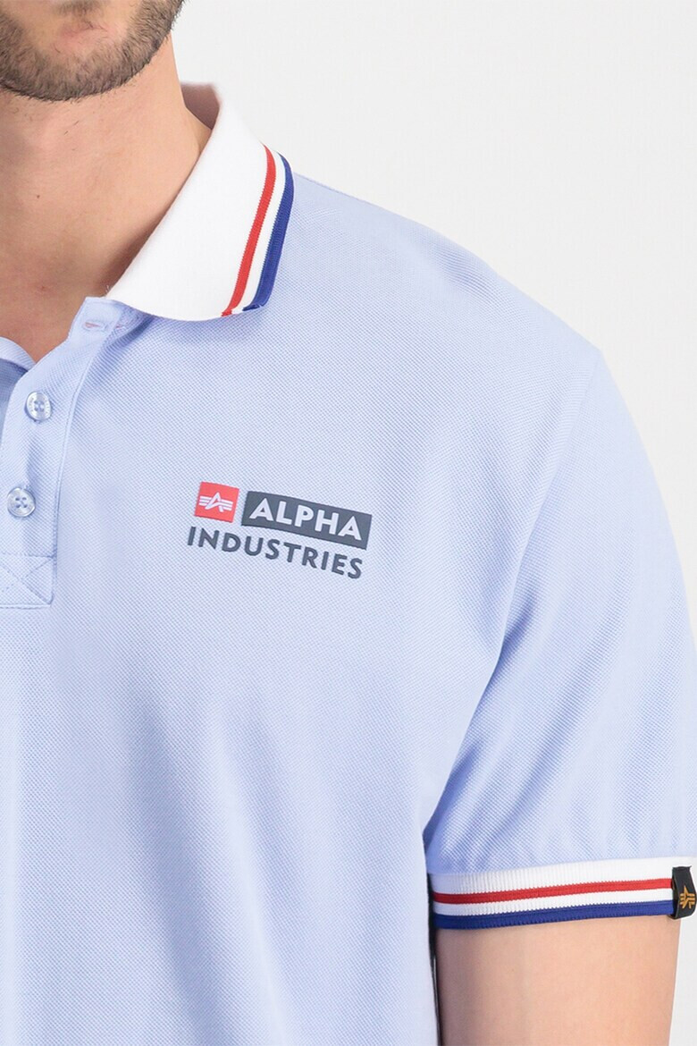 ALPHA INDUSTRIES Тениска от пике с яка - Pepit.bg