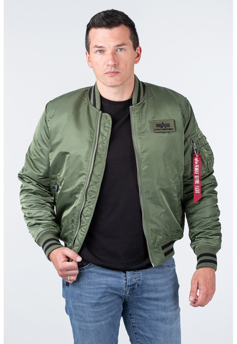 ALPHA INDUSTRIES Зимно яке бомбър с райе - Pepit.bg