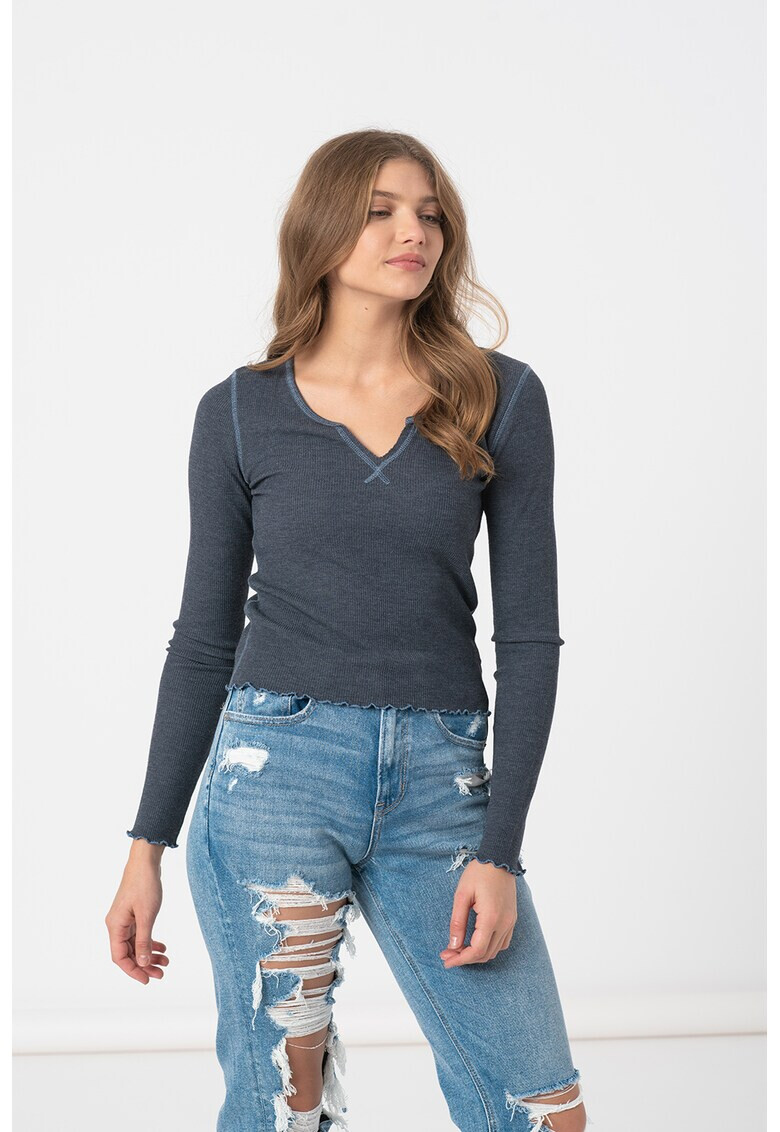 American Eagle Рипсена блуза с шпиц - Pepit.bg