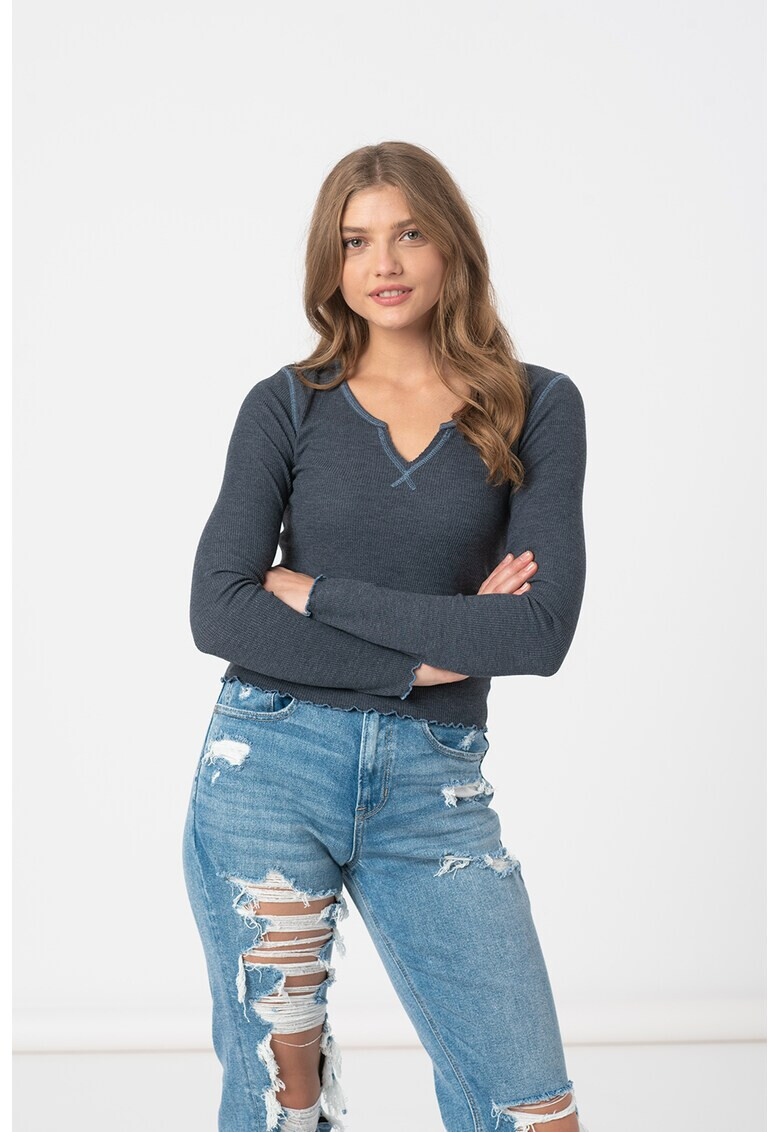 American Eagle Рипсена блуза с шпиц - Pepit.bg