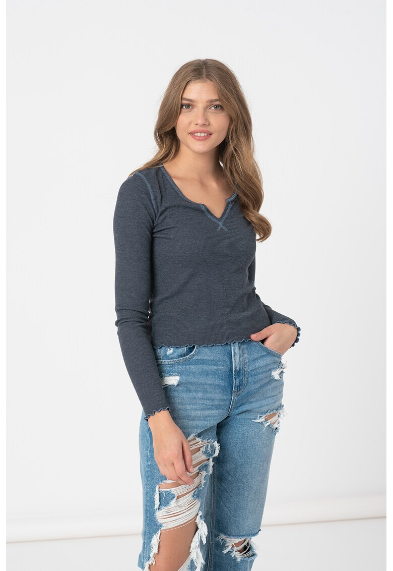 American Eagle Рипсена блуза с шпиц - Pepit.bg