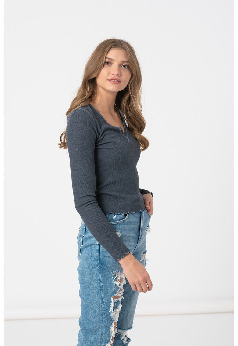 American Eagle Рипсена блуза с шпиц - Pepit.bg