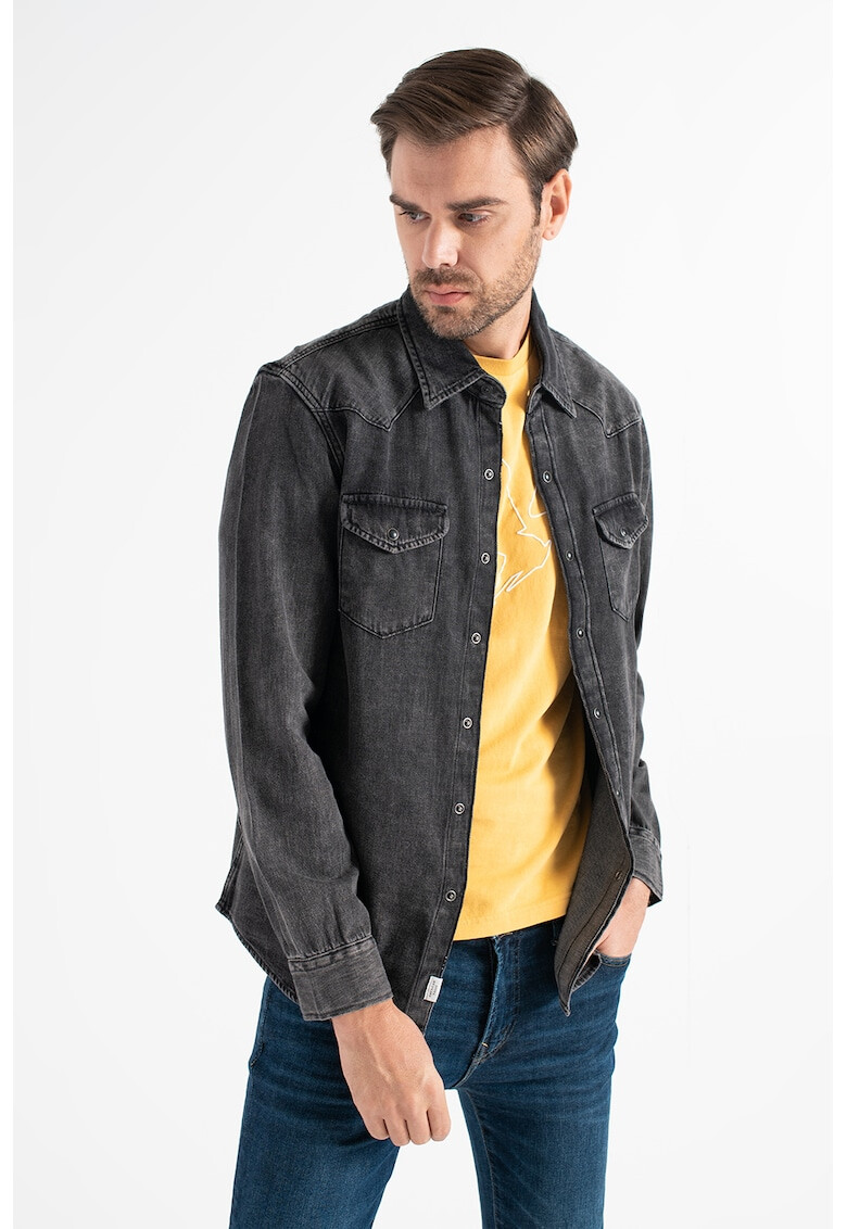 American Eagle Риза от деним с дълги ръкави - Pepit.bg