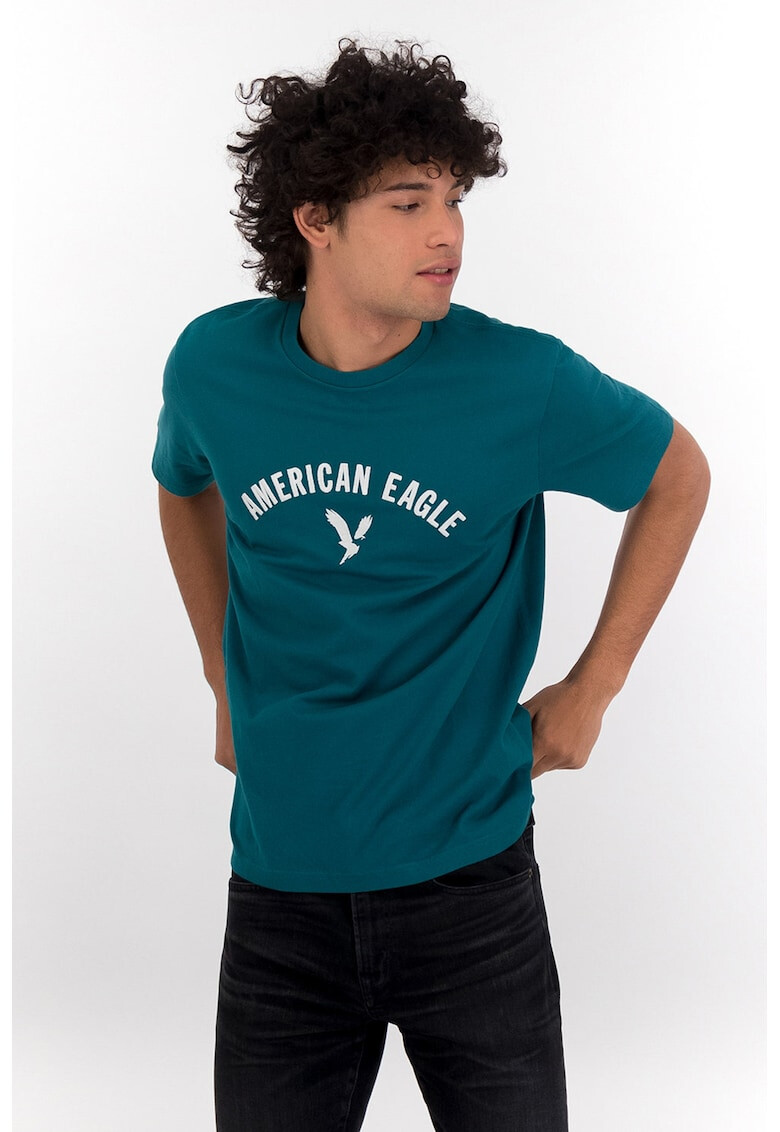 American Eagle Тениска с овално деколте и десен - Pepit.bg