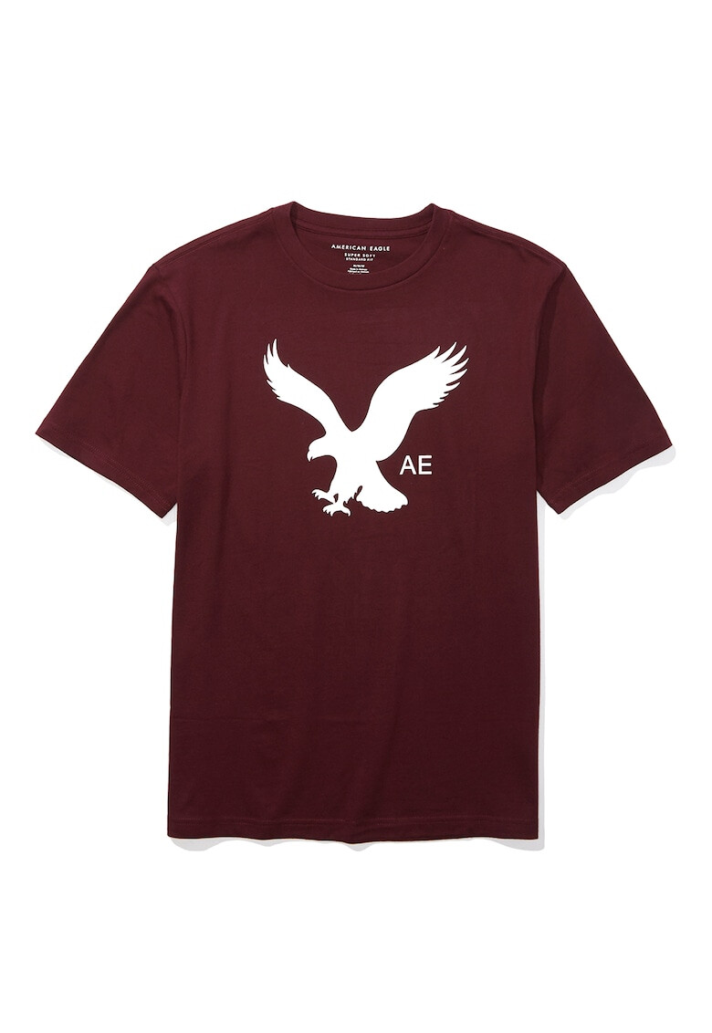 American Eagle Тениска с овално деколте и лого - Pepit.bg