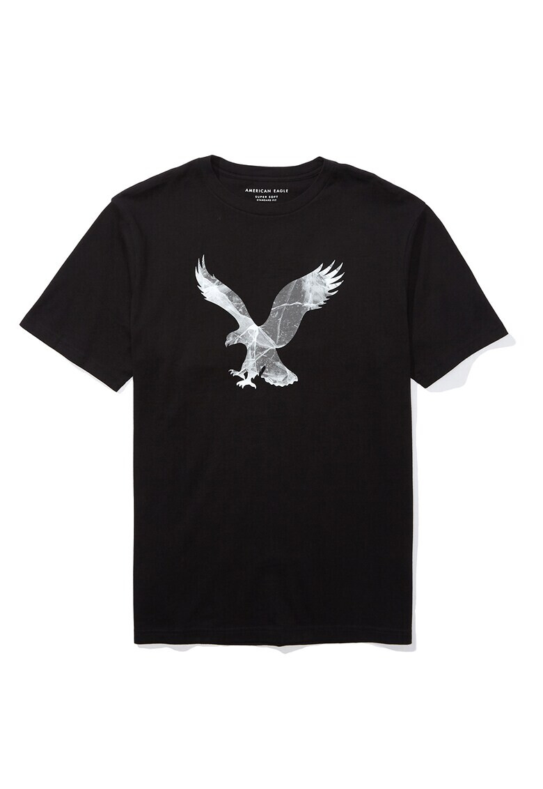 American Eagle Тениска с овално деколте и лого - Pepit.bg