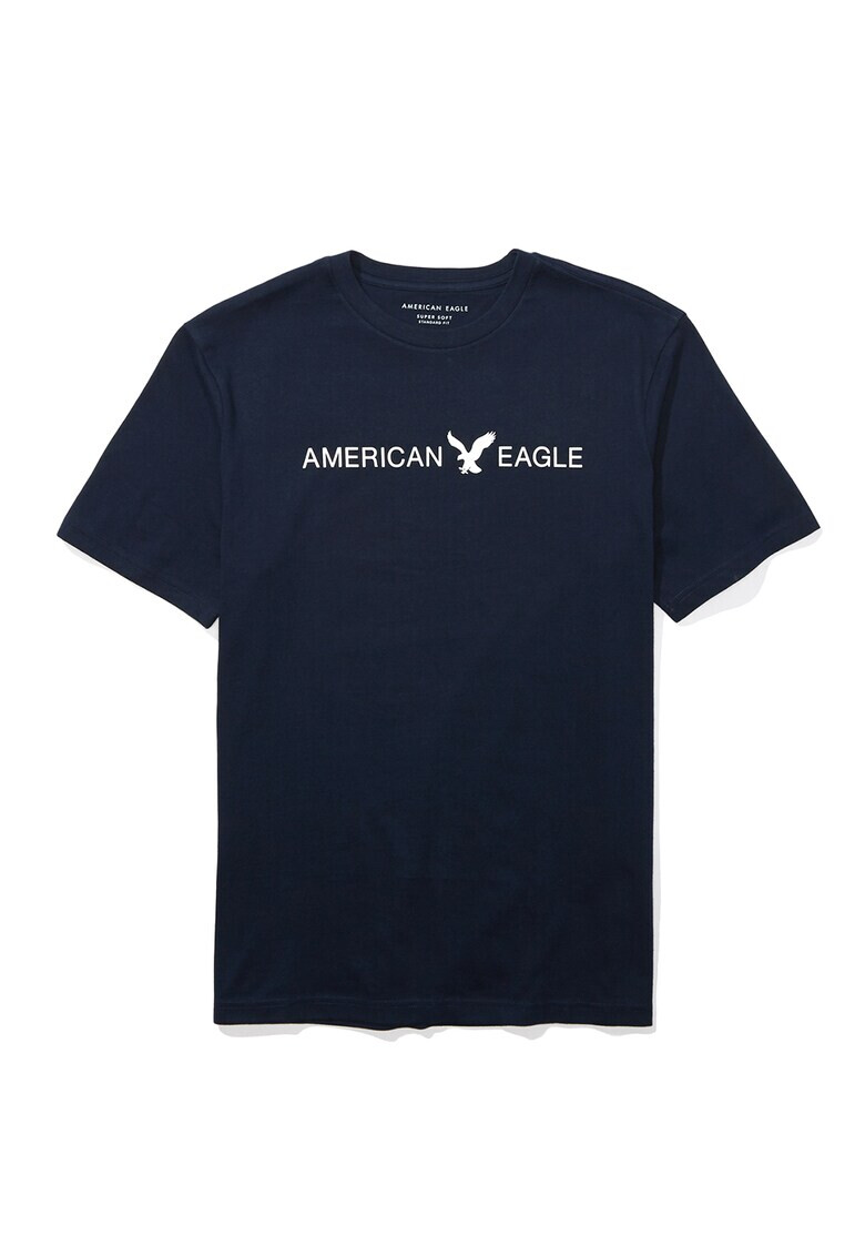 American Eagle Тениска с овално деколте и лого - Pepit.bg