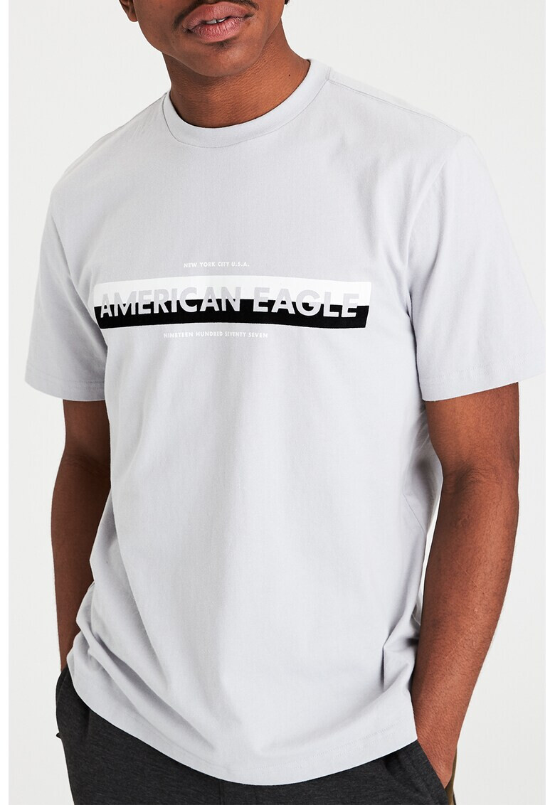 American Eagle Тениска с овално деколте и лого - Pepit.bg