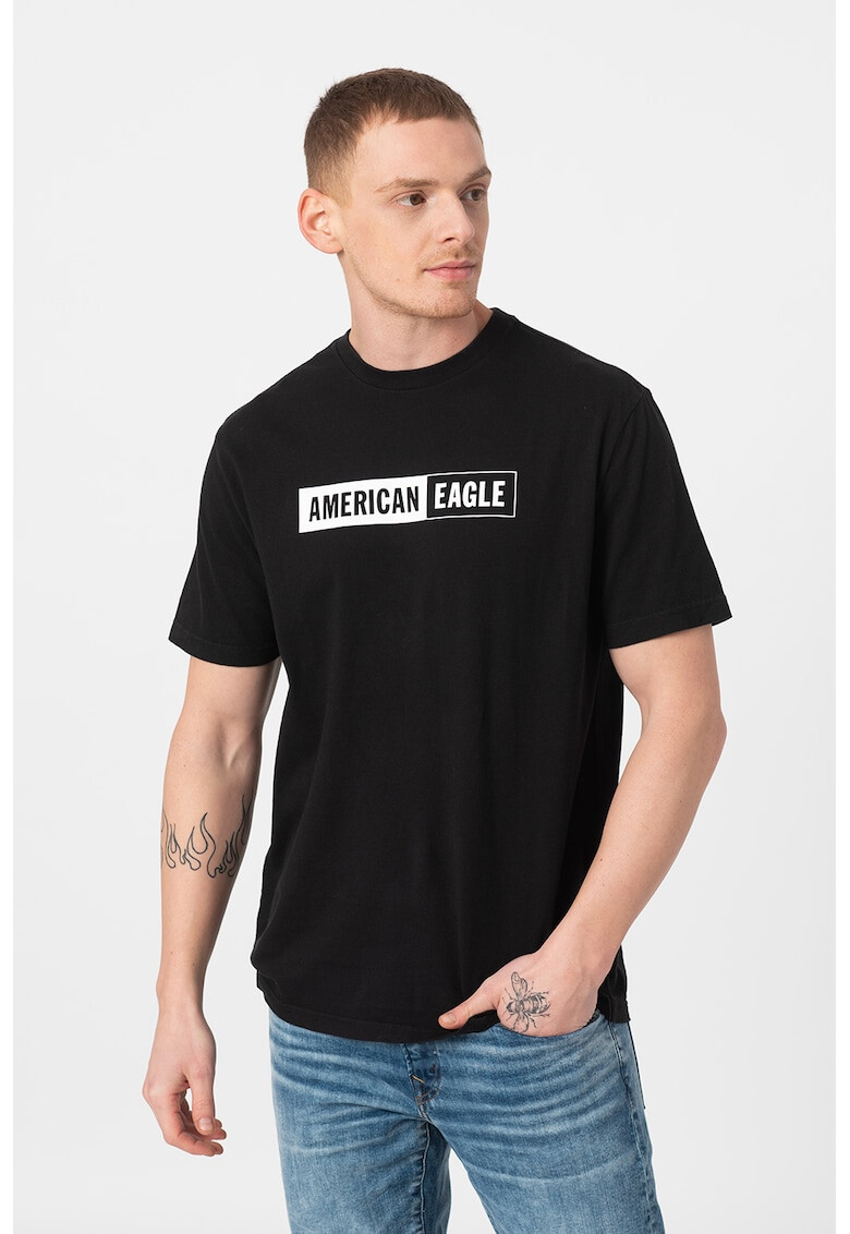 American Eagle Тениска с овално деколте и лого - Pepit.bg