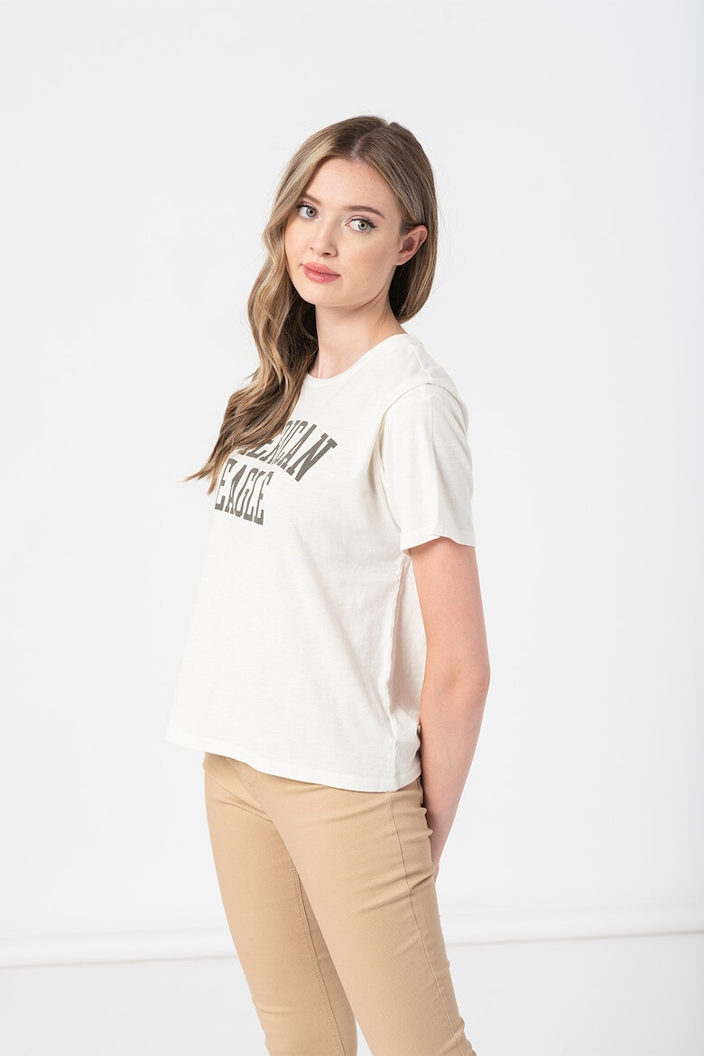 American Eagle Тениска с овално деколте и лого - Pepit.bg