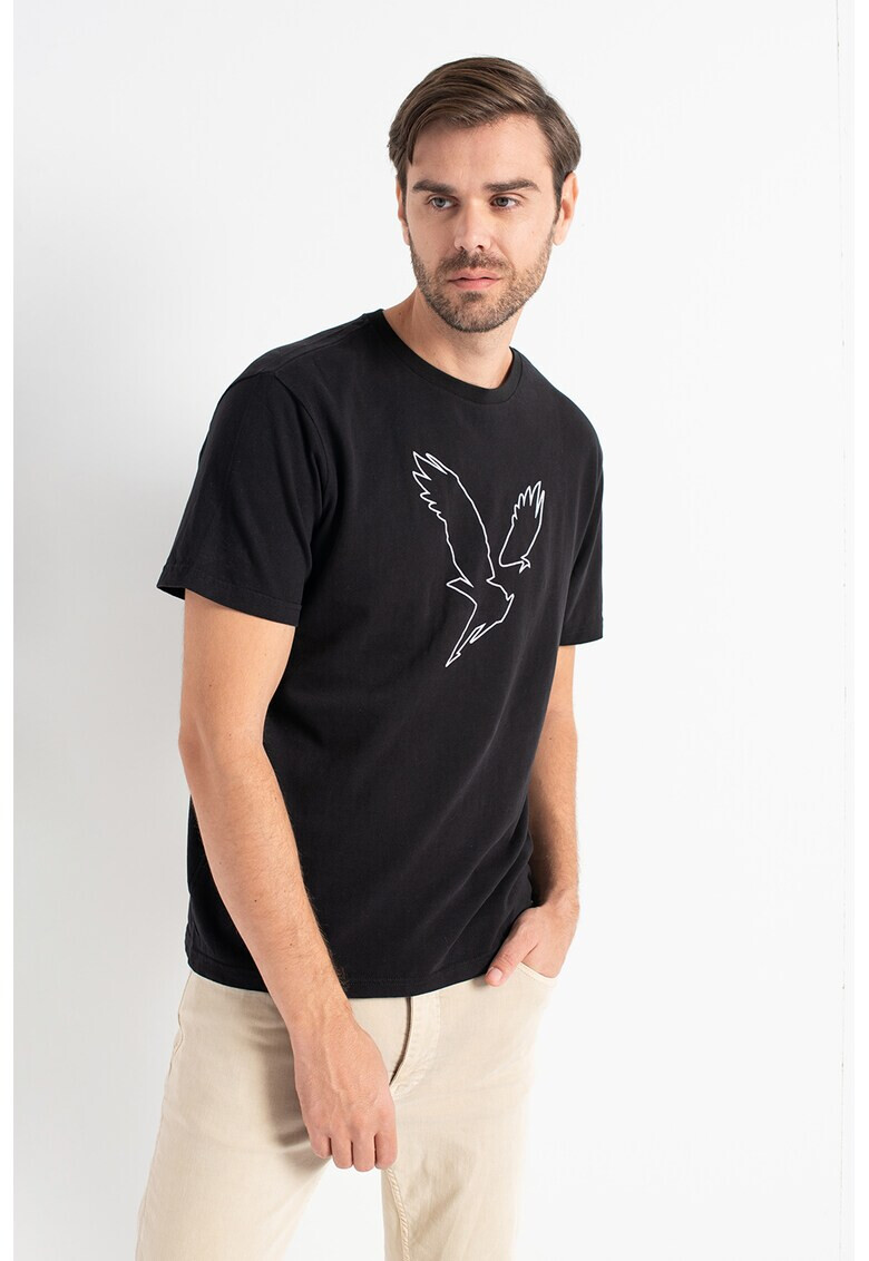 American Eagle Тениска с овално деколте и лого - Pepit.bg