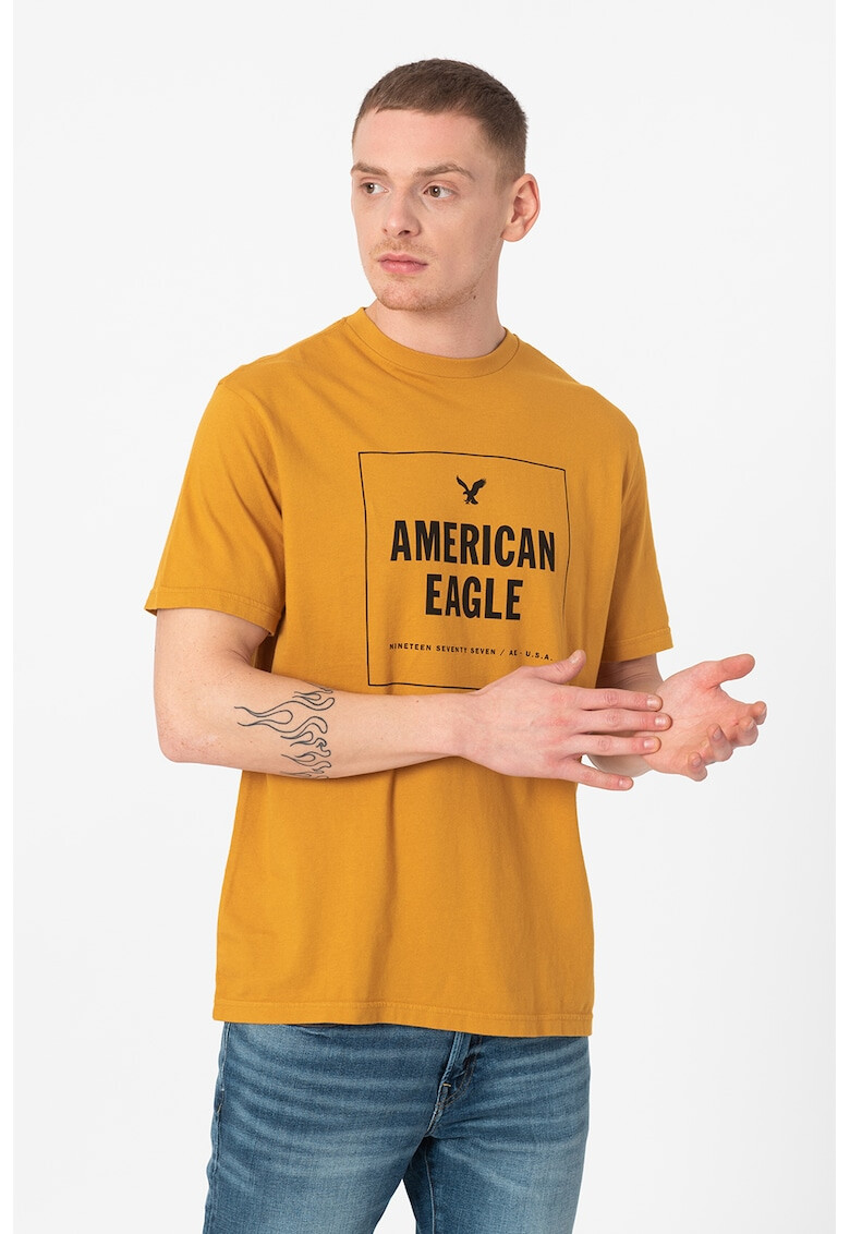 American Eagle Тениска с овално деколте и щампа - Pepit.bg