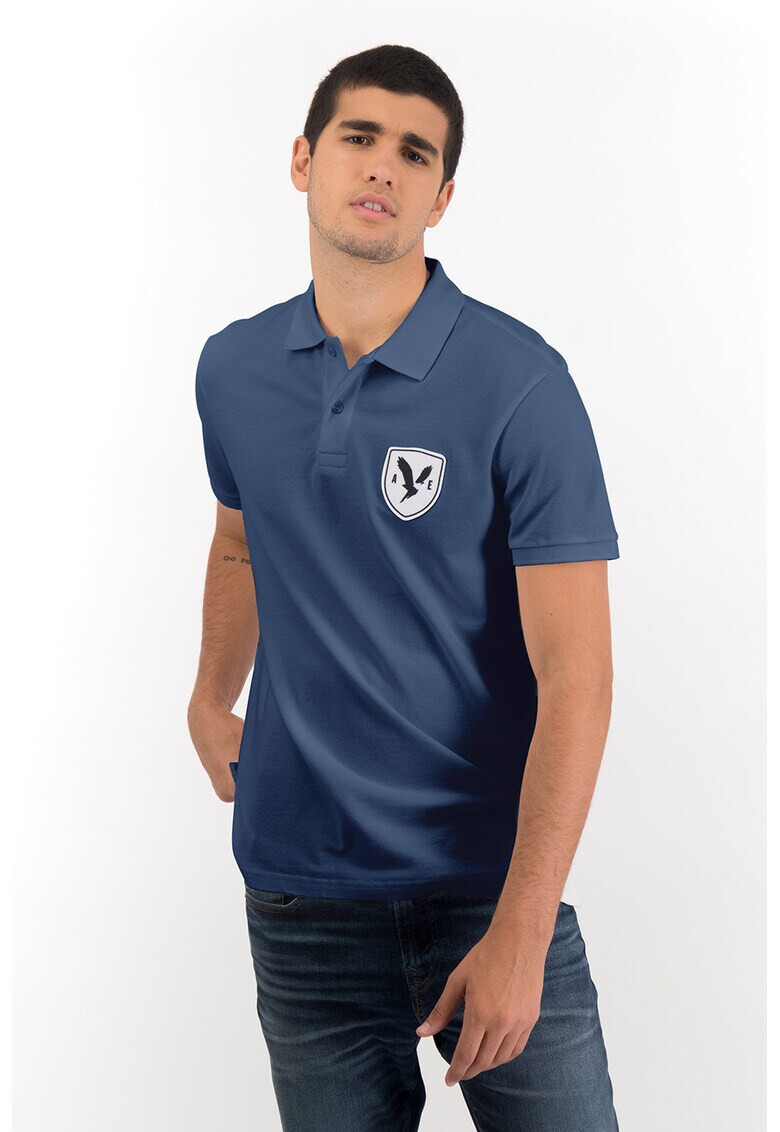 American Eagle Тениска с яка и лого - Pepit.bg