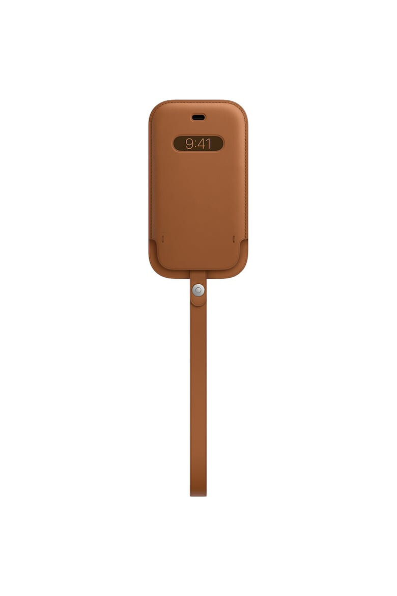 Apple Предпазен калъф за iPhone 12 mini Leather Sleeve - MagSafe - Saddle Brown - Pepit.bg